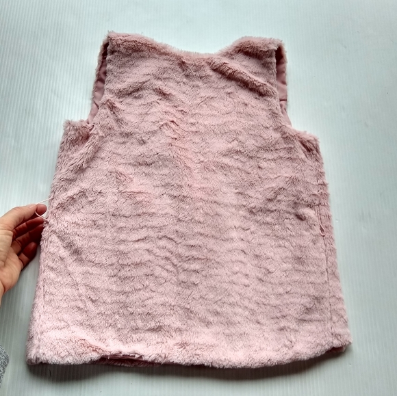 FADED GLORY • faux fur blush pink vest jacket - Picture 2 of 5